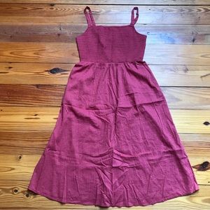Old Navy Red Orange Maxi Smock Dress, EUC, M